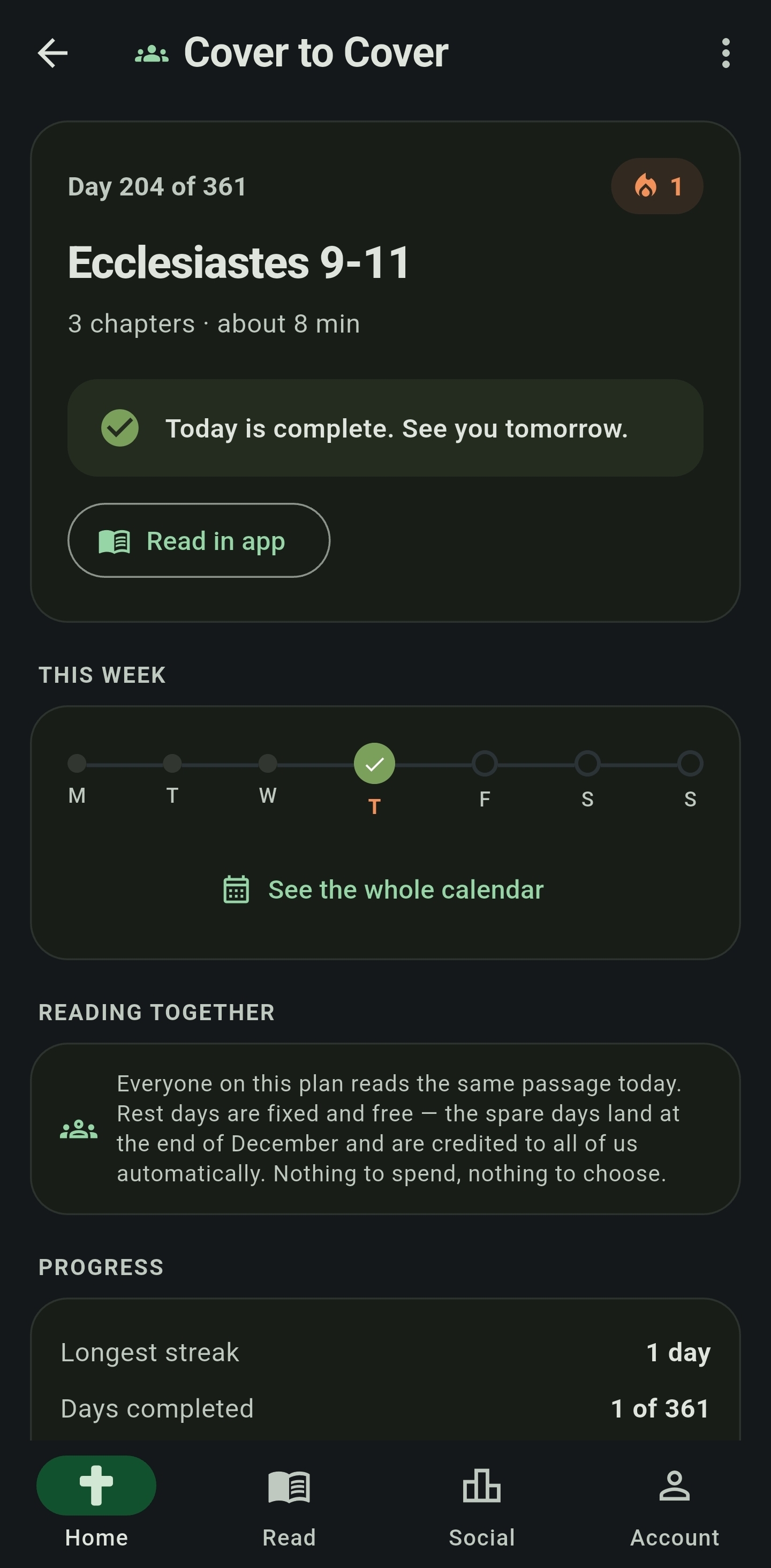 A reading plan laid out as a trail